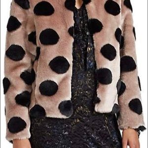 NWT Barneys New York faux fur crop jacket Size L
